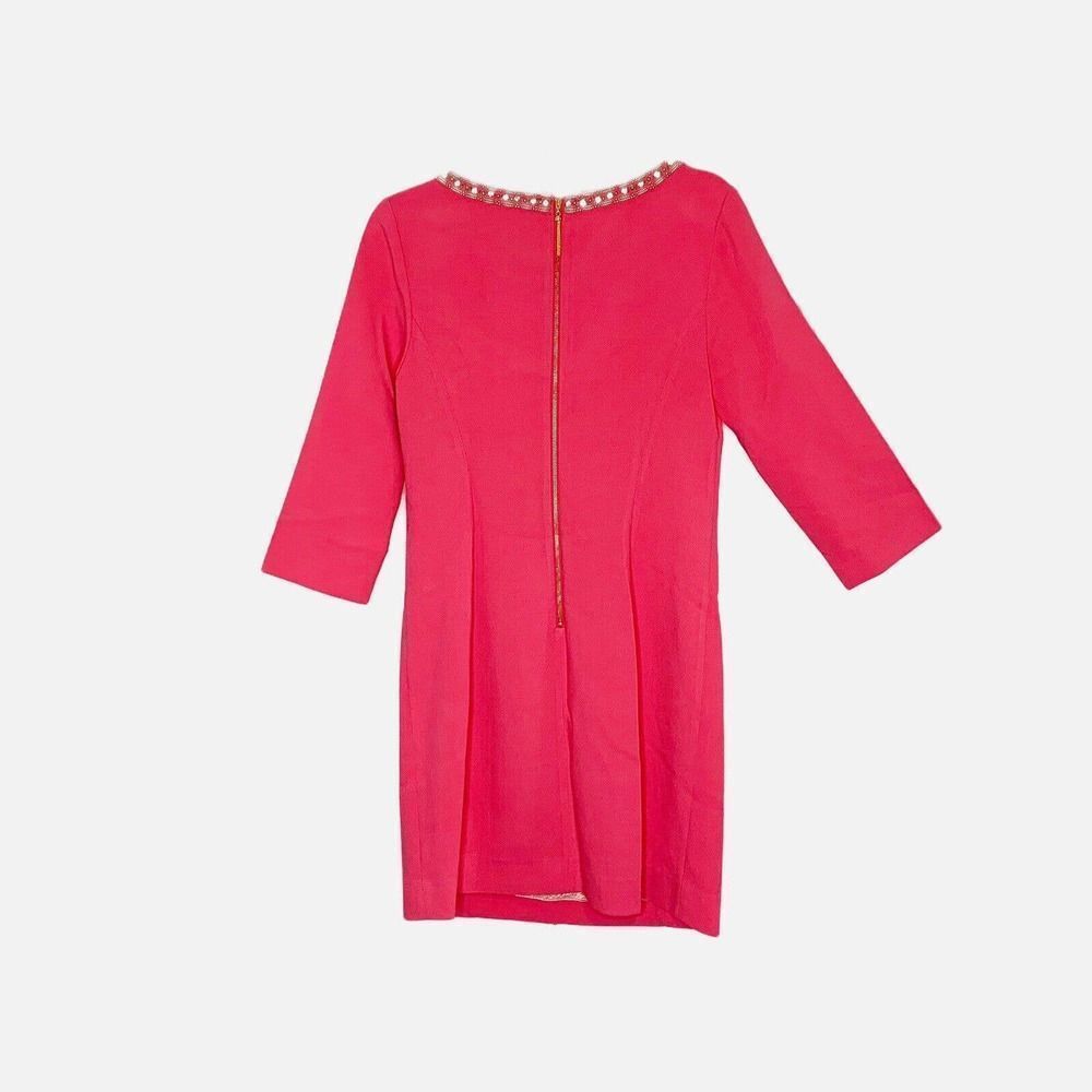 ❌SOLD❌ Lilly Pulitzer Brontë Pink Watermelon Shift Gold Embellished Dress S - Picture 11 of 12